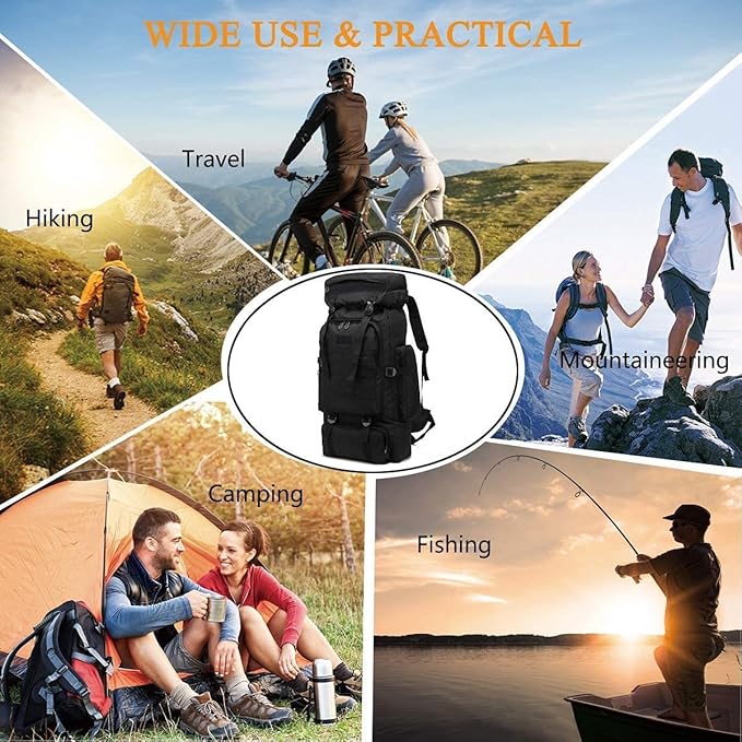 Taktiskā mugursoma ar vairākām kabatām (80L)