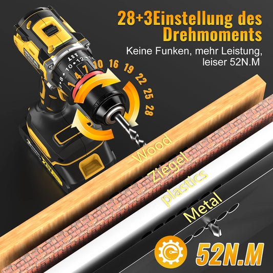 Conentool Akulamatora triecienurbjmašīna ar bezoglīšu motoru