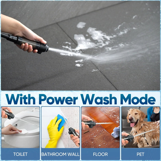 Dušas uzgalis ar filtriem – augstspiediena dušas uzgalis cietajm ūdenim, 7 izsmidzināšanas režīmi