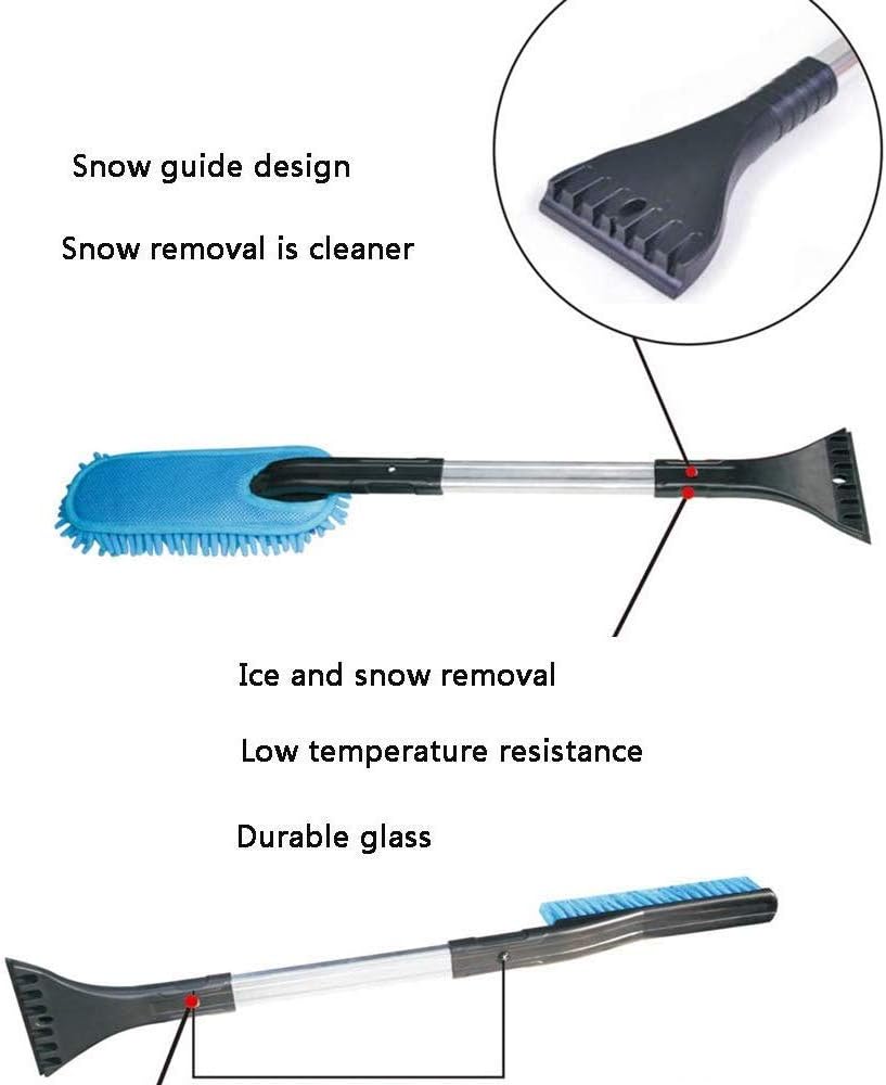 ASEOK 3-vienā noņemamais sniega tīrīšanas komplekts Ziemas tīrīšanas birste, auto ledus un sniega noņemšanas skrāpis, logu tīrītājs ar garu rokturi