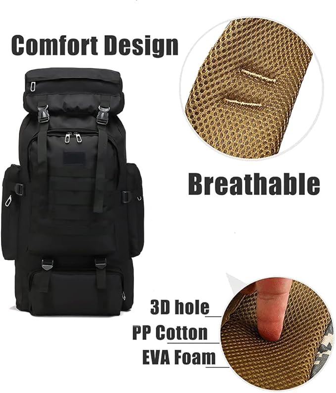 Taktiskā mugursoma ar vairākām kabatām (80L)