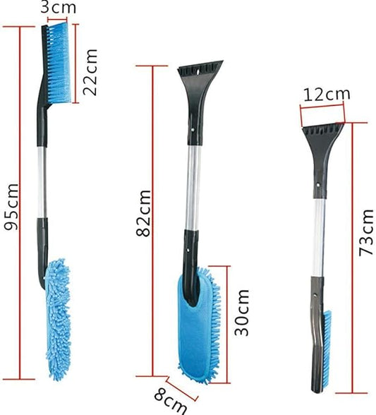 ASEOK 3-vienā noņemamais sniega tīrīšanas komplekts Ziemas tīrīšanas birste, auto ledus un sniega noņemšanas skrāpis, logu tīrītājs ar garu rokturi