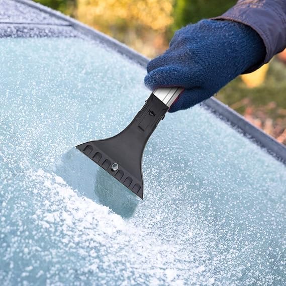 ASEOK 3-vienā noņemamais sniega tīrīšanas komplekts Ziemas tīrīšanas birste, auto ledus un sniega noņemšanas skrāpis, logu tīrītājs ar garu rokturi