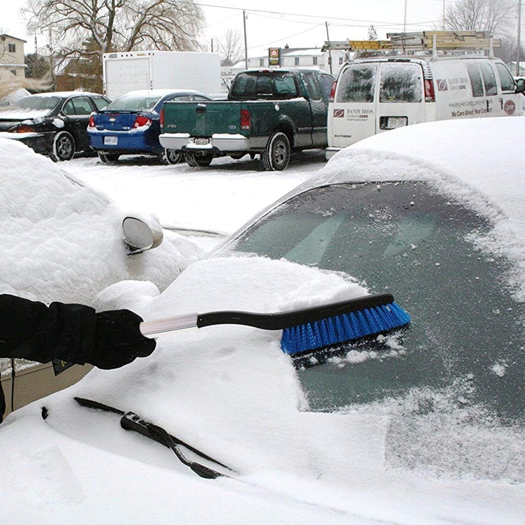 ASEOK 3-vienā noņemamais sniega tīrīšanas komplekts Ziemas tīrīšanas birste, auto ledus un sniega noņemšanas skrāpis, logu tīrītājs ar garu rokturi