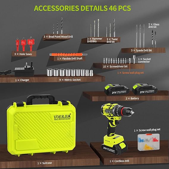 VOERJIA Akulamatora triecienurbjmašīna ar bezoglīšu motoru