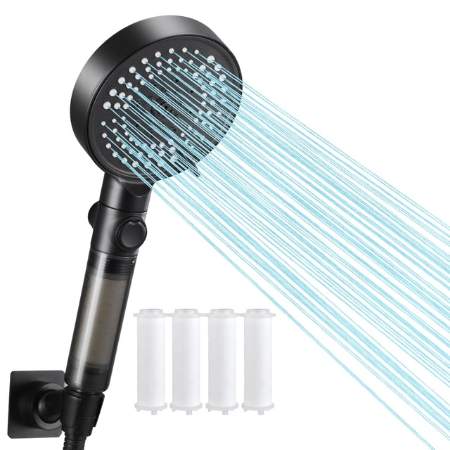 Dušas uzgalis ar filtriem – augstspiediena dušas uzgalis cietajm ūdenim, 7 izsmidzināšanas režīmi