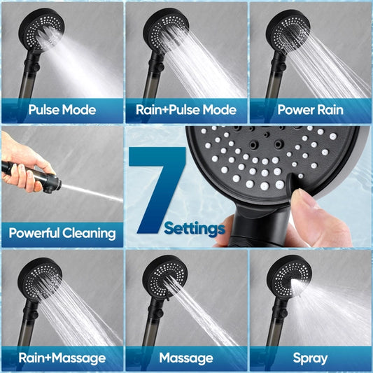 Dušas uzgalis ar filtriem – augstspiediena dušas uzgalis cietajm ūdenim, 7 izsmidzināšanas režīmi