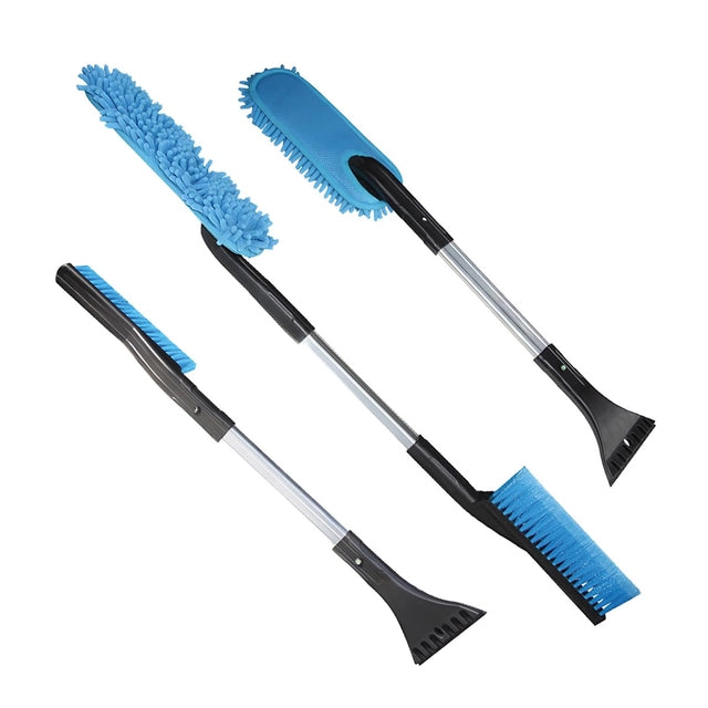 ASEOK 3-vienā noņemamais sniega tīrīšanas komplekts Ziemas tīrīšanas birste, auto ledus un sniega noņemšanas skrāpis, logu tīrītājs ar garu rokturi